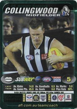 2005 Team Zone AFL Team - Subway Captain Wildcards #C-04 Nathan Buckley Front